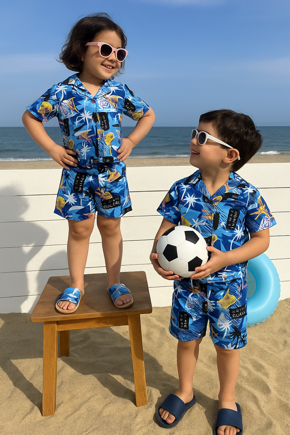 Premium Quality Baby Boy/Girl Summer Co-ord Suit - Ocean Blue